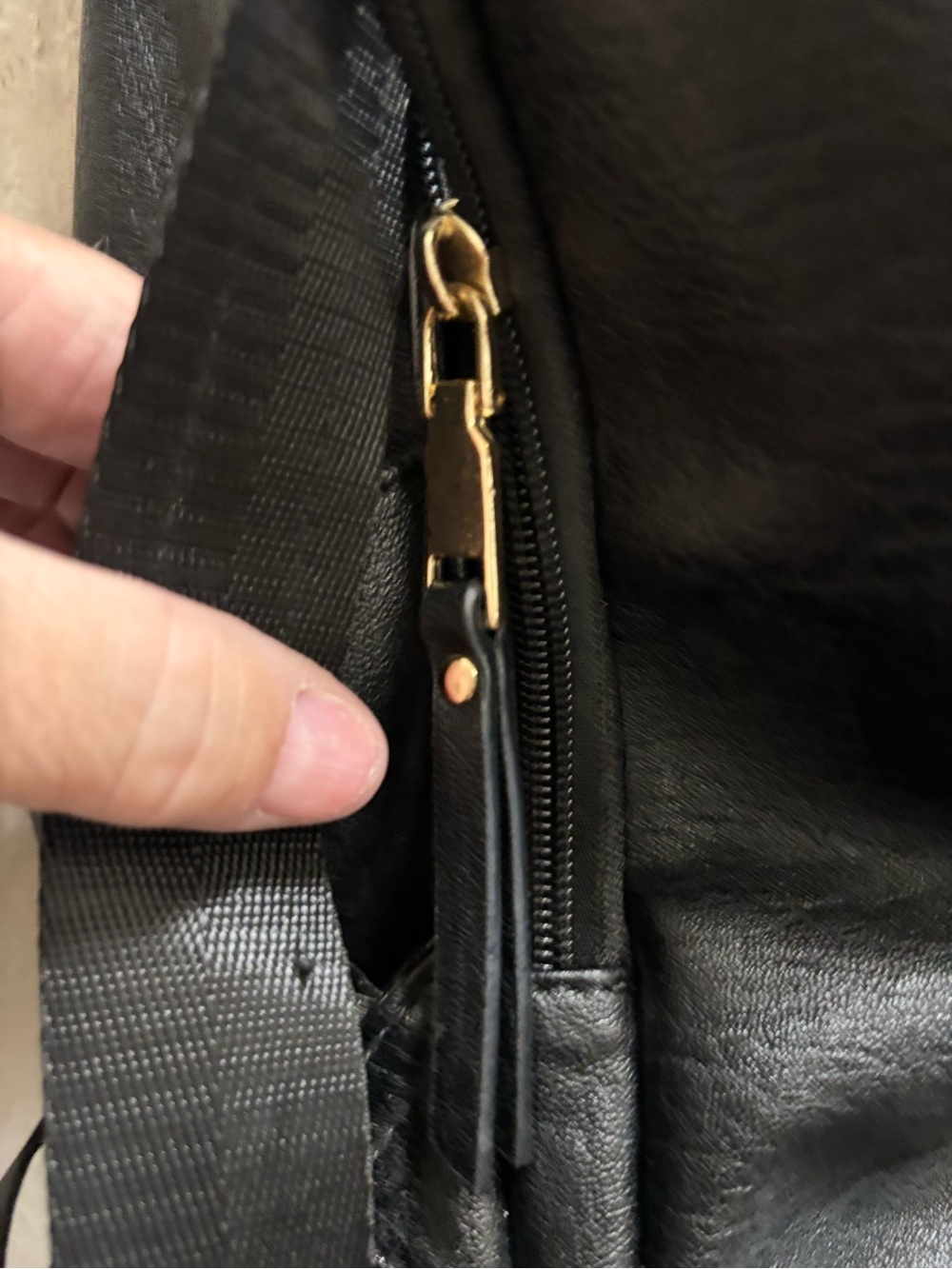 Madison West Black Shoulder Bag with Gold Logo Plate - Picture 3 of 7